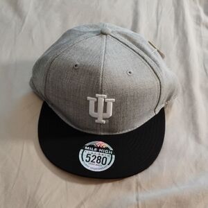 Ouray Gray and Black Indiana Hoosiers Flat Brim Snap Back Hat
